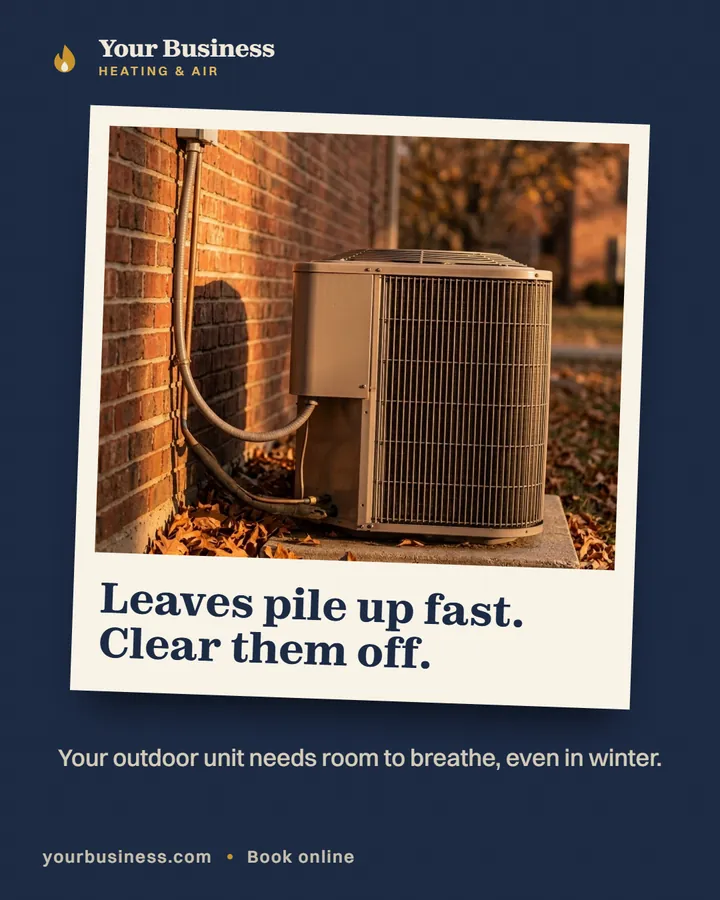 Sample post: Leaves pile up fast. Clear them off.